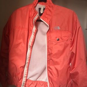 The North Face peach windbreaker